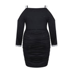 Plus‑Size Black Elegant Bodycon Dress – Formal & Party Ready-HighTouch