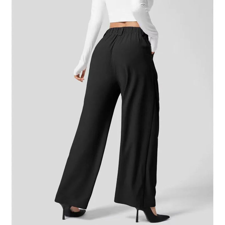 Women’s High-Waist Wide-Leg Tailored Trousers-HighTouch