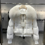 Short White Duck Down Parka Women-HighTouch
