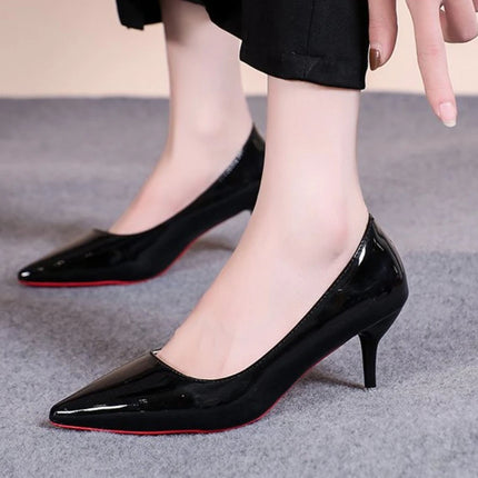 Elegant Red Leather Pumps – women’s High Heels