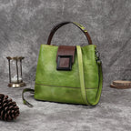 Top-Grain Leather Bucket Bag for Women ‒ Handmade Designer Office & Travel Purse-HighTouch
