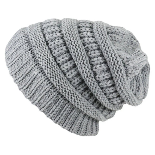 Satin-Lined Knitted Beanie Hat