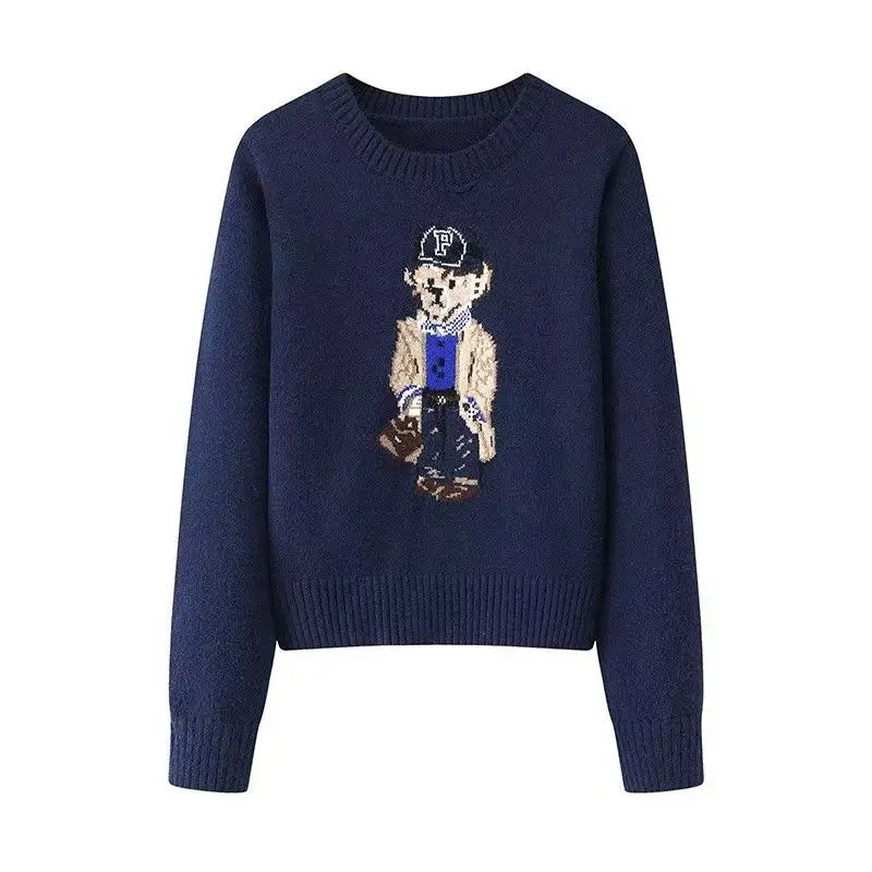 Women’s Bear Print Wool Pullover