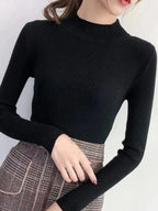 Women’s Stretch Knit Pullover Sweater – Slim Fit Casual Top-HighTouch