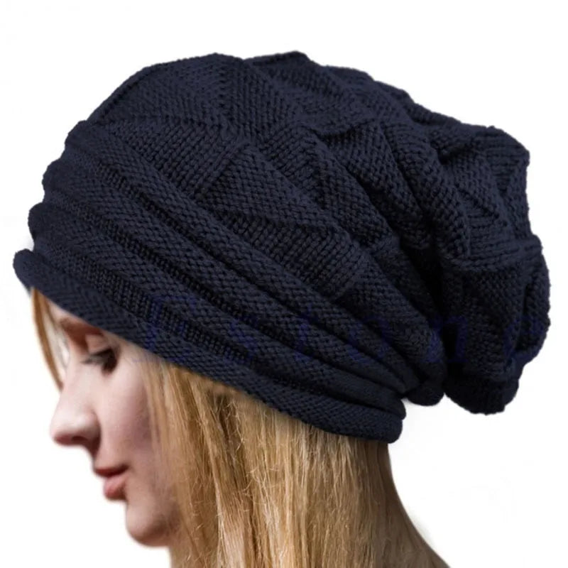 Unisex Oversized Baggy Knitted Beanie-HighTouch