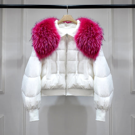 Short White Duck Down Parka Women