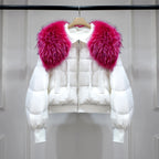 Short White Duck Down Parka Women-HighTouch