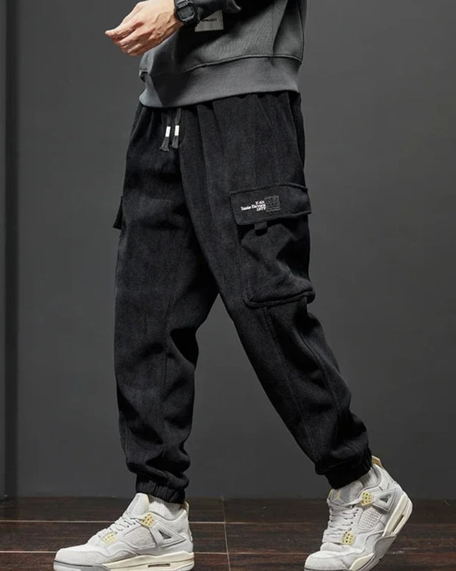 Men’s Elastic Waist Straight-Leg Casual Trousers