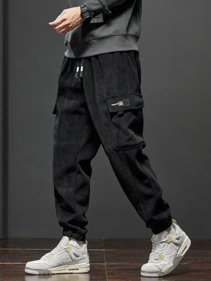 Men’s Elastic Waist Straight-Leg Casual Trousers-HighTouch