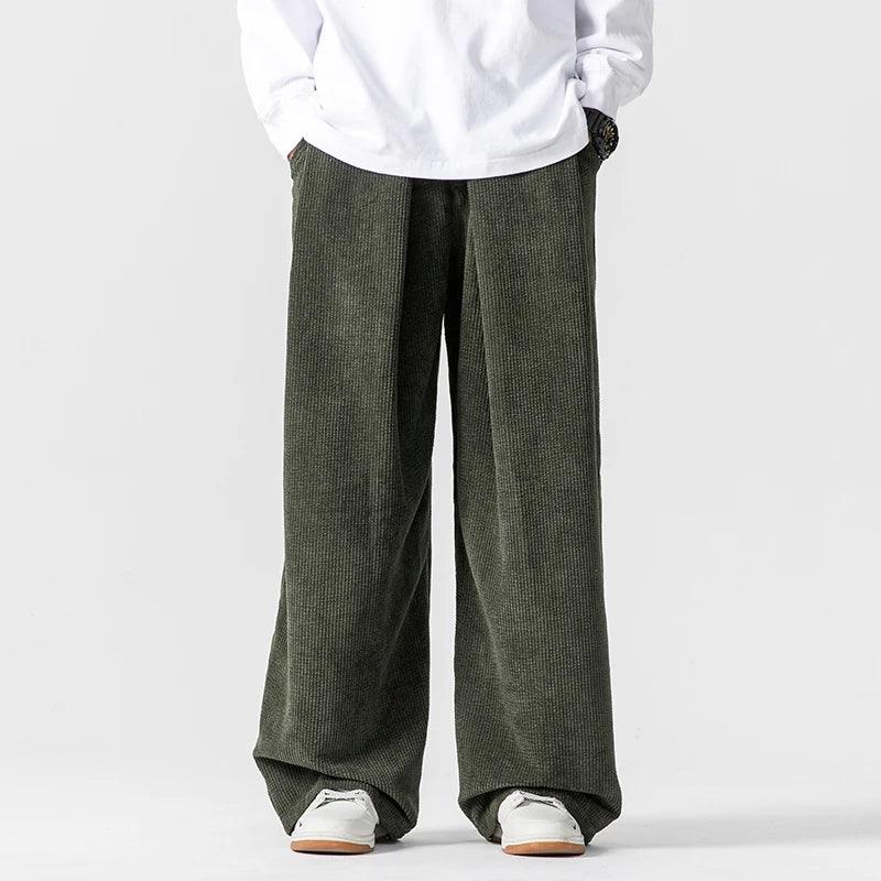 Men's Wide-Leg Corduroy Pants – 90s Style
