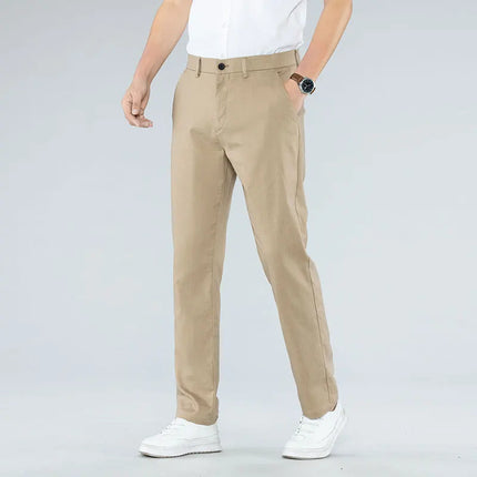 Ultra-Thin Breathable Cotton-Linen Straight Trousers