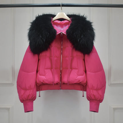 Short White Duck Down Parka Women