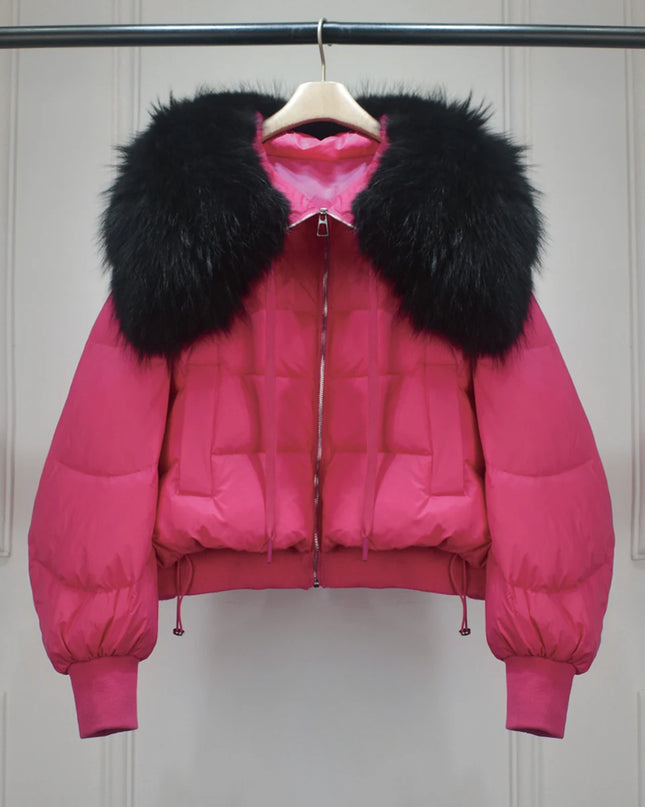 Short White Duck Down Parka Women