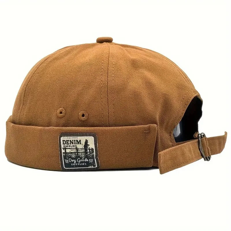 Vintage Washed Cotton Dome / Melon Brimless Cap – Unisex Adjustable