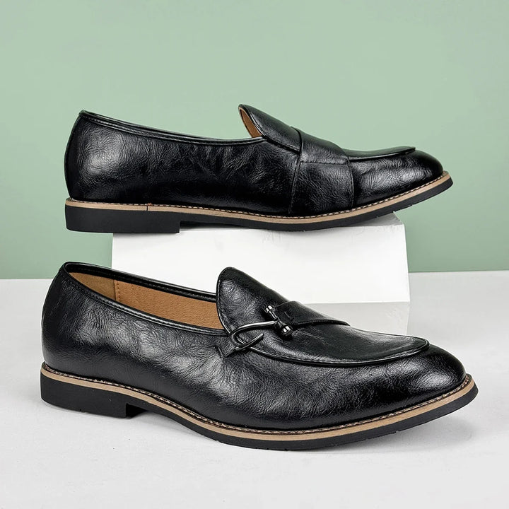 Men's Leather Bit Loafers | Classic Horsebit Dress Slip-On Shoes