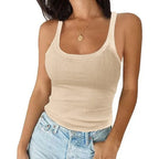 Sexy Round Neck Solid Top T-Shirt Women Inner Outer Wear-HighTouch
