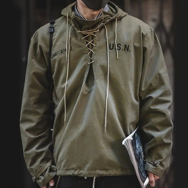 Cargo Drawstring Pullover Hoodie Men’s Jacket