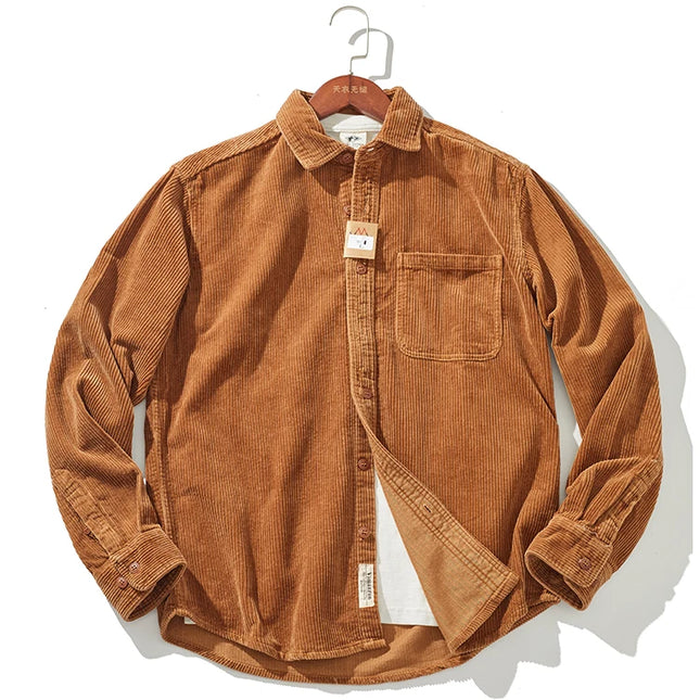 Thick Corduroy Shirt Jacket Men – Slim Fit Autumn Winter Outerwear