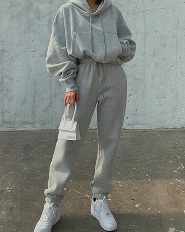 Women’s Fleece Tracksuit Set – Soft Hoodie & Jogger Pants for Cozy Style