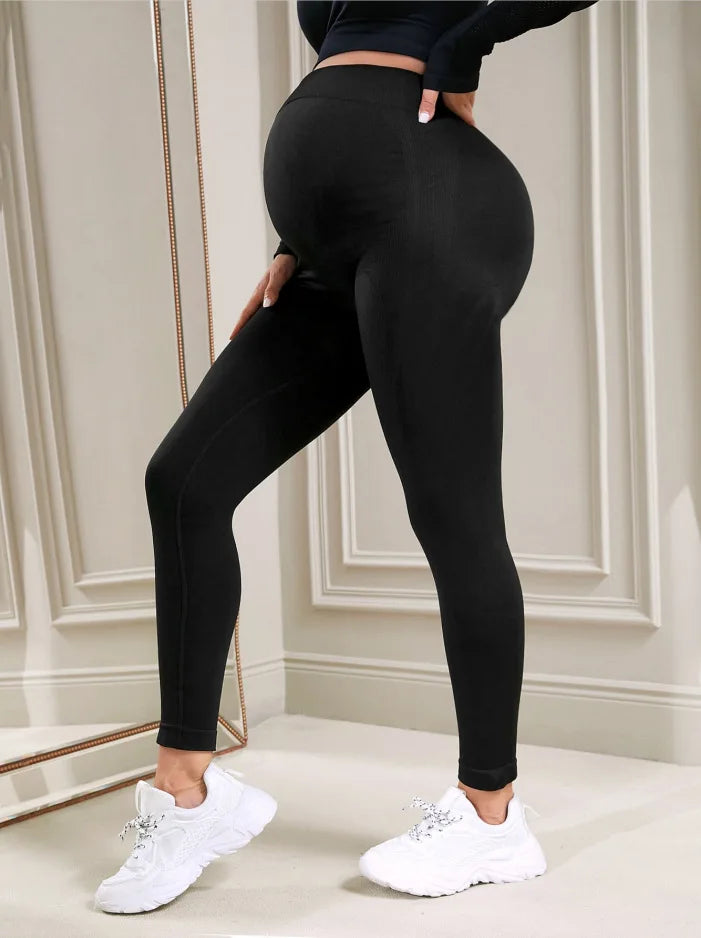 High Waist Maternity Leggings Belly Support Skinny All Season