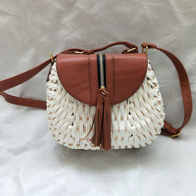 Small Fresh Straw Crossbody Bag – Lightweight Purse