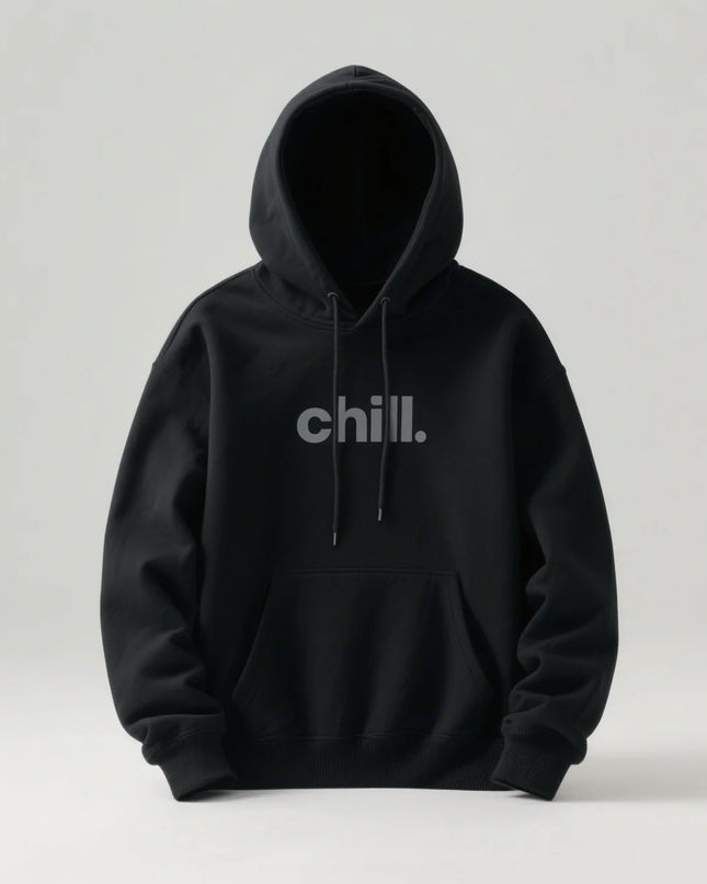 Heavy-Duty Letter Print Hoodie – Oversized Street Style Sweatshirt