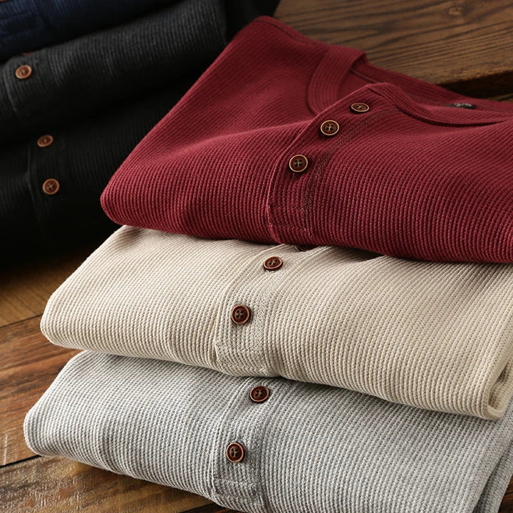 Men's Waffle Henley Shirt – Soft Everyday Style