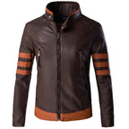 Men's Logan Wolverine Style PU Leather Bomber Jacket-HighTouch