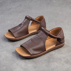 Women’s Retro Fish-Mouth Flat Sandals Casual Summer Slip-On Shoes-HighTouch