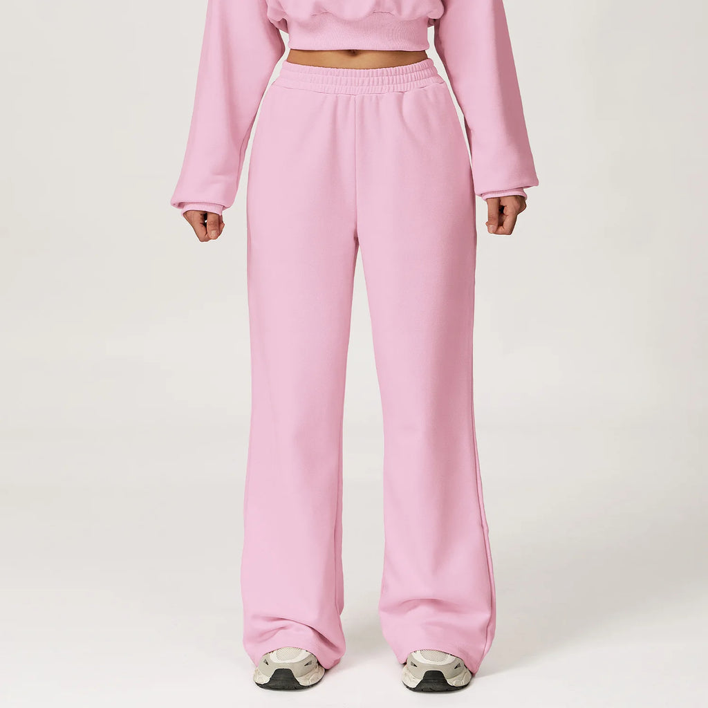 High-Waisted Wide-Leg Yoga & Gym Flared Trousers for Women-HighTouch