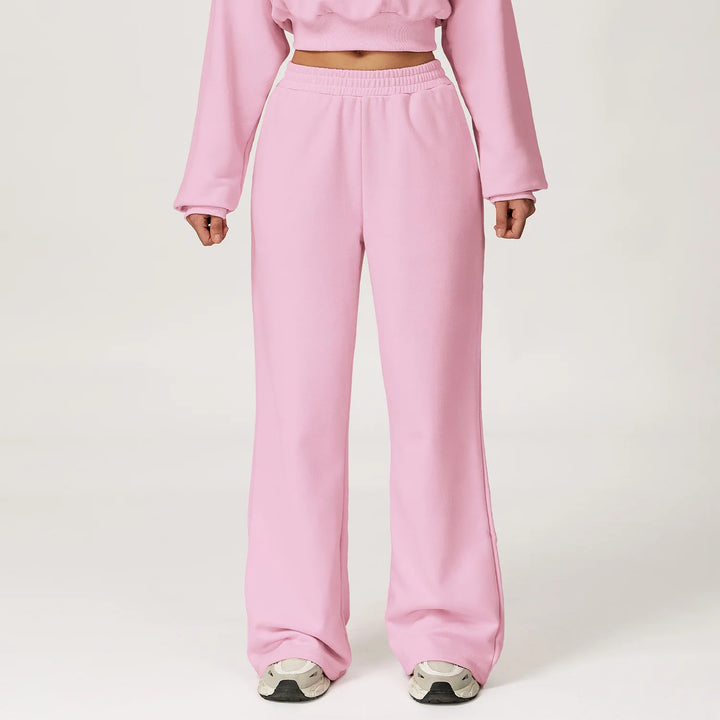 High-Waisted Wide-Leg Yoga & Gym Flared Trousers for Women-HighTouch
