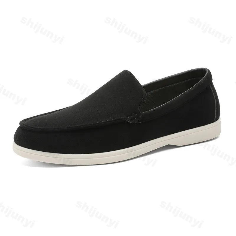 Men’s Frosted Suede Loafers – Lightweight Non-Slip Comfort Shoes-HighTouch