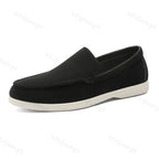 Men’s Frosted Suede Loafers – Lightweight Non-Slip Comfort Shoes-HighTouch
