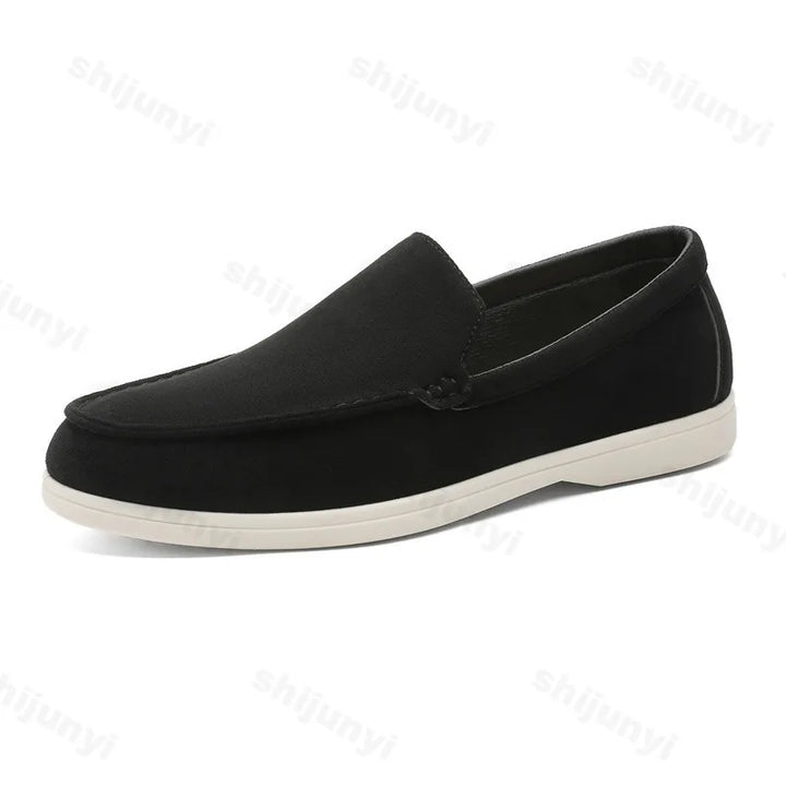 Men’s Frosted Suede Loafers – Lightweight Non-Slip Comfort Shoes-HighTouch