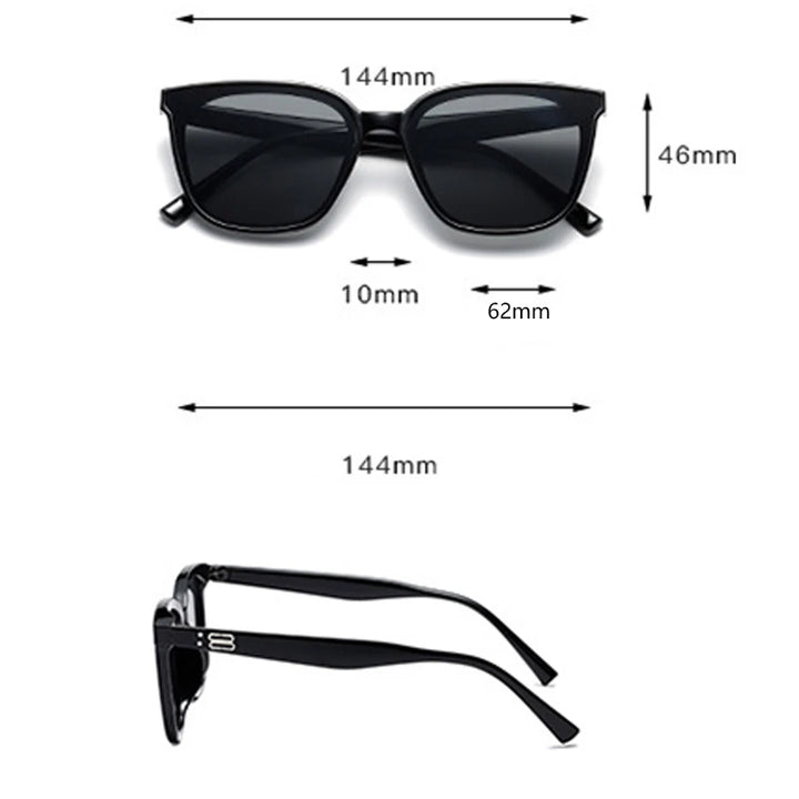 Women’s High-End Square Sunglasses – Light-Colored Summer Sunshade