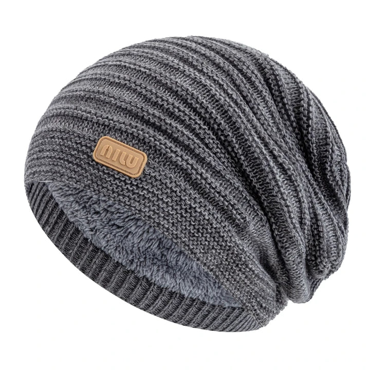 Unisex Striped Slouchy Winter Beanie-HighTouch