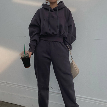 Women’s Fleece Tracksuit Set – Soft Hoodie & Jogger Pants for Cozy Style