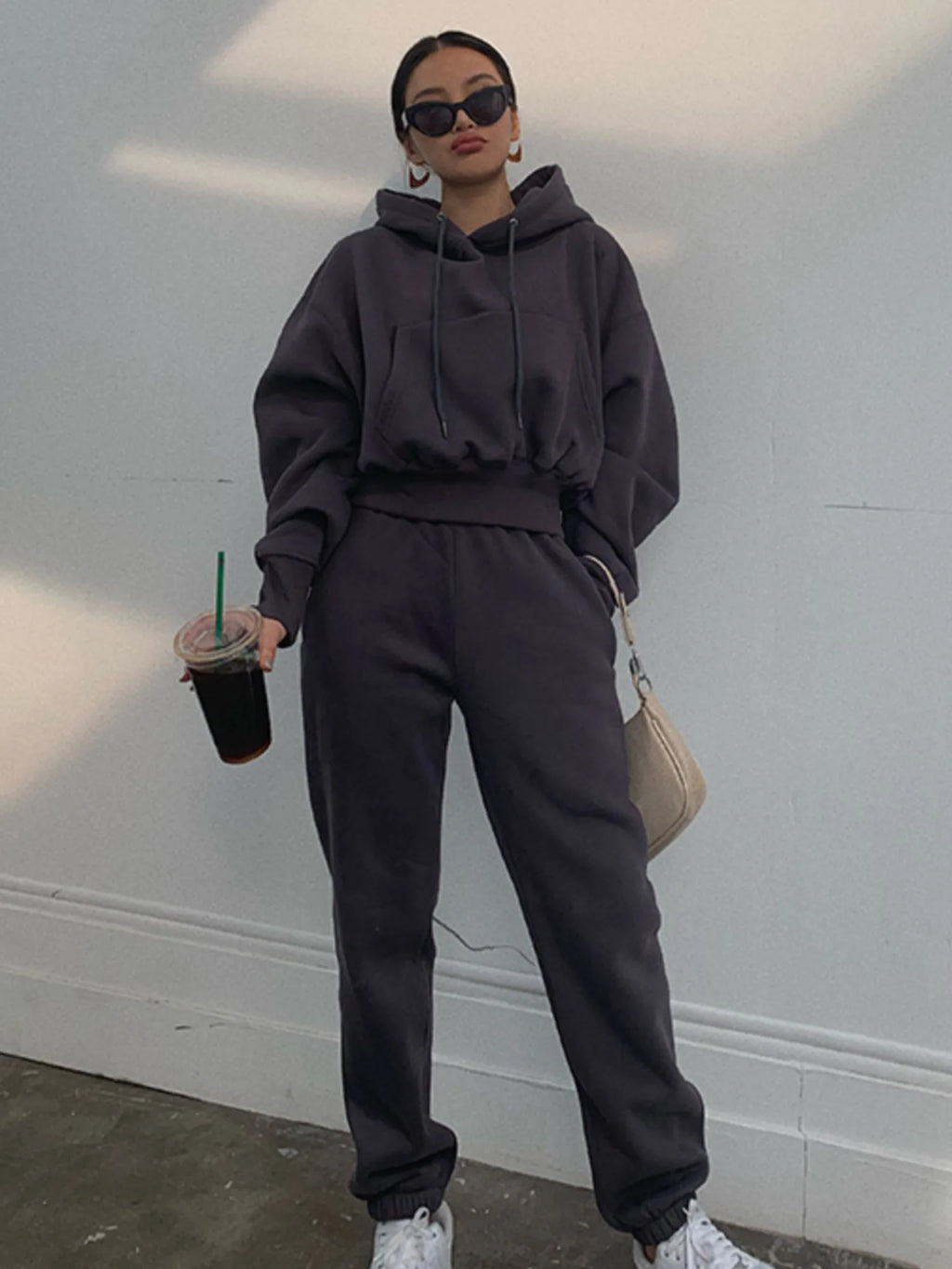 Women’s Fleece Tracksuit Set – Soft Hoodie & Jogger Pants for Cozy Style-HighTouch