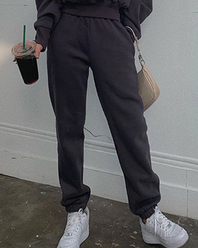 Women’s Fleece Tracksuit Set – Soft Hoodie & Jogger Pants for Cozy Style