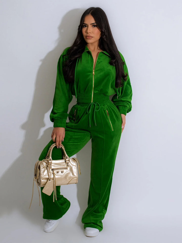 Women’s Velvet 2-Piece Tracksuit-HighTouch