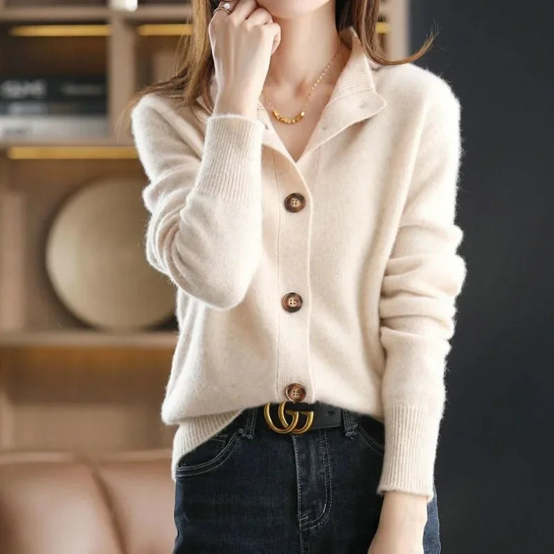 Women’s Soft Button Cardigan with Relaxed Fit