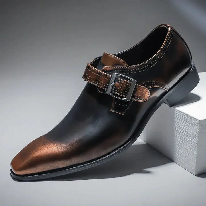 Men’s Patent Leather Dress Shoes with Buckle