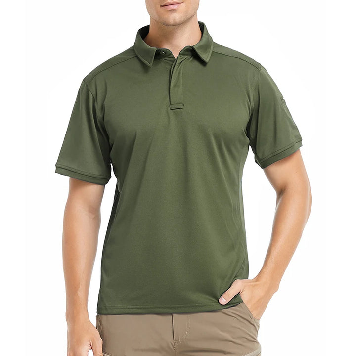 Men’s Short Sleeve Tactical Polo – Lightweight Performance & Outdoor Utility Shirt-HighTouch