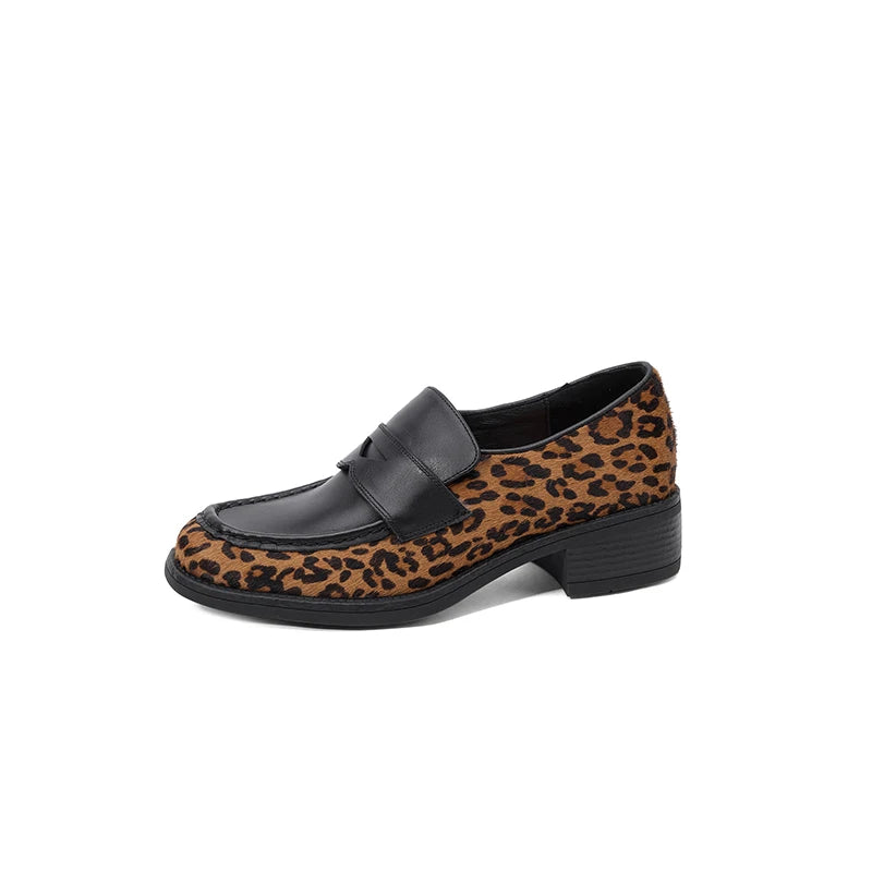 Leopard Leather Loafers