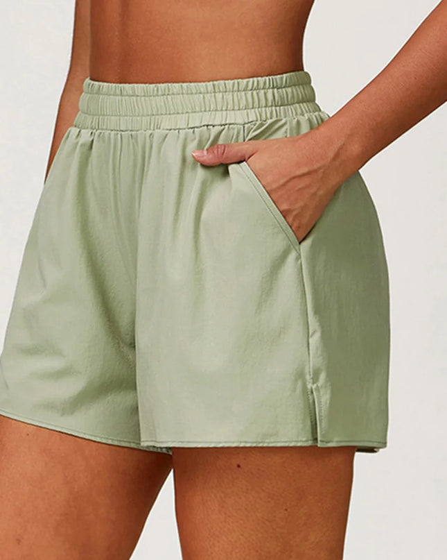 High-Waist Compression Yoga Shorts