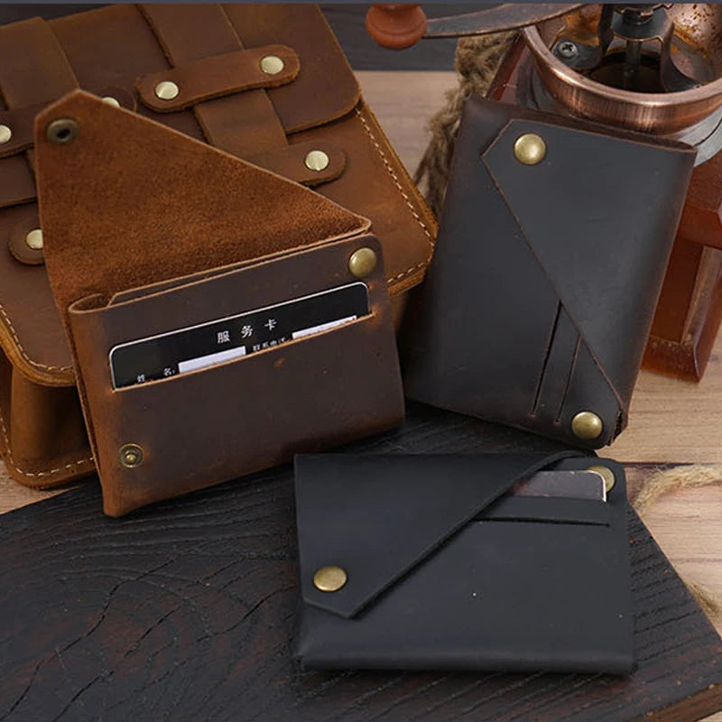 Vintage Crazy Horse Leather Wallet-HighTouch