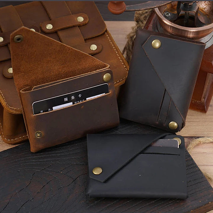 Vintage Crazy Horse Leather Wallet-HighTouch