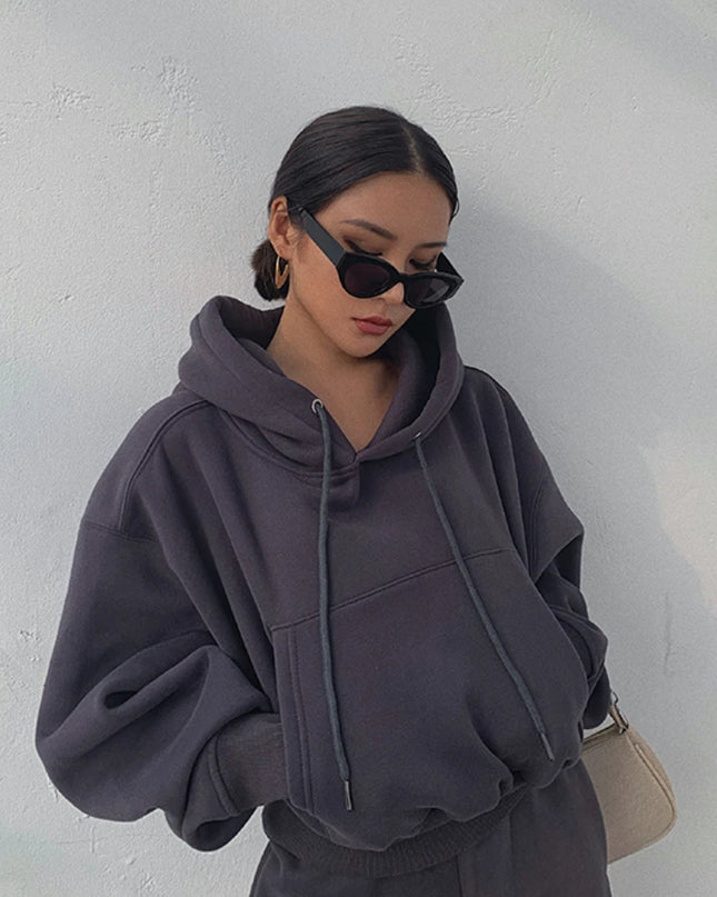 Women’s Fleece Tracksuit Set – Soft Hoodie & Jogger Pants for Cozy Style