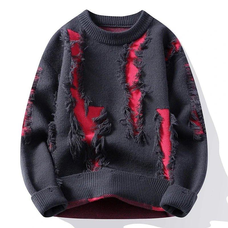 Men's Distressed Knit Sweater – Vintage Style