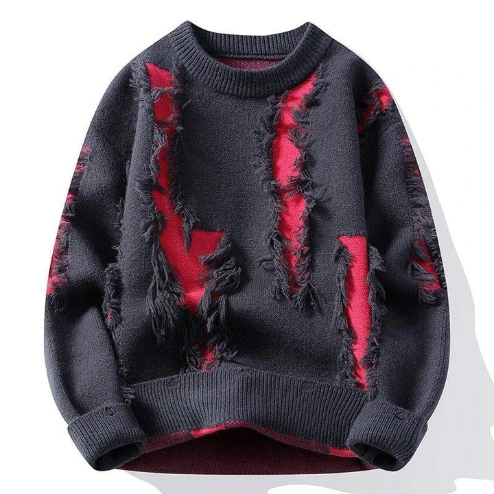 Men's Distressed Knit Sweater – Vintage Style